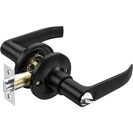 Runt handtagslås - Svart 60/70 mm, dörrhandtagsset, innerdörr