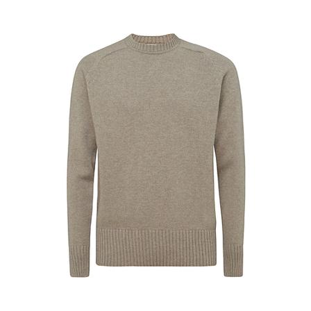 Ami Paris, Round-neck Knitwear Beige, Heren, Maat:M