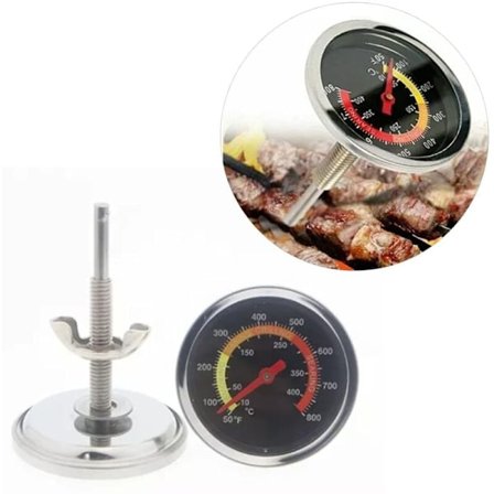 50.800°F/10°C - 400°C rustfrit BBQ-termometer til udendørs grilltemperaturmåler til BBQ-madlavningsmonitor KLB