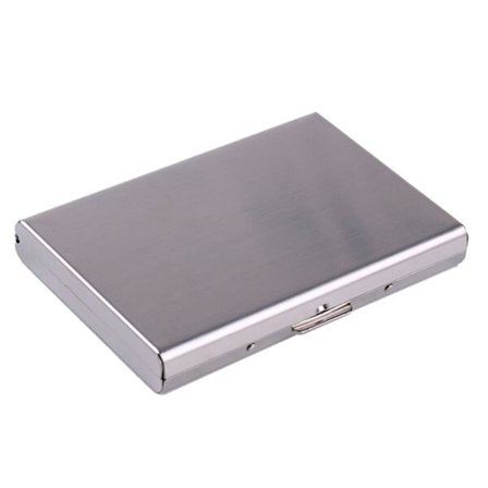 RFID-beskyttet kortholder i metall med knappåpning