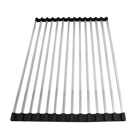 Rullbar hopfällbar diskställ i rostfritt stål, svart plast