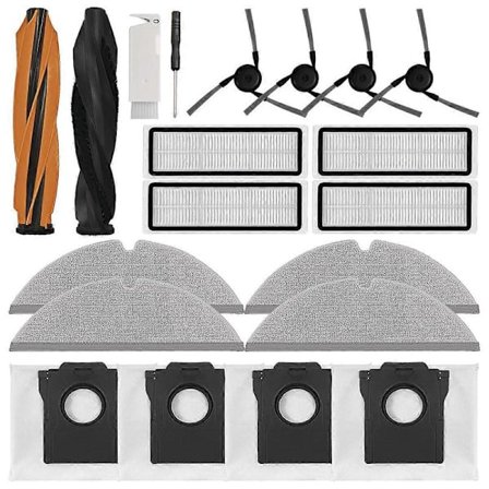 Tilbehørssæt til D20 Robotstøvsuger Dele Hovedside Børste Hepa Filter Moppeklud Støvposer