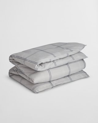 GANT - Flanell enkeltdynetrekk 140x200cm og 140x220cm light grey