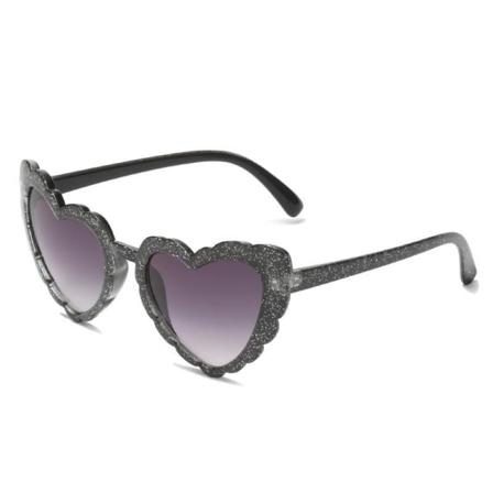 Retro sydämenmuotoiset aurinkolasit lady leopardinharmaa musta U Black one size