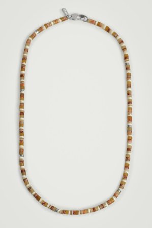 COS Men's Semi-Precious Beaded Necklace in Orange