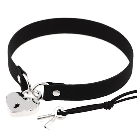 Hjerte Hengelås Choker Halskjede med Nøkler for Kvinner Punk Gotisk Choker Halskjede Cosplay Choker Hjerte Hengelås Krage