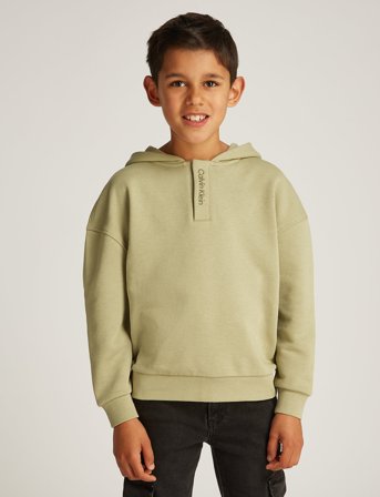 Calvin Klein Embro. Ck Logo Terry Hoodie - Green - 128