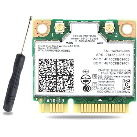 Trådløst nettverkskort 7260AC 7260HMW 1200M 5G Dual Band Gigabit nettverkskort Bluetooth4.0 MINI PCIE Wifi-adapter