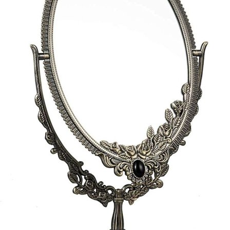 Vintage-stil kosmetisk spejl 29cm ovalt kosmetisk spejl med base