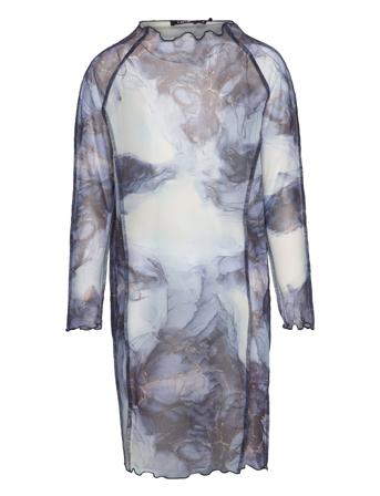 Nlfnarble Mesh Dress Dresses & Skirts Dresses Casual Dresses Long-sleeved Casual Dresses Multi/mønstret LMTD