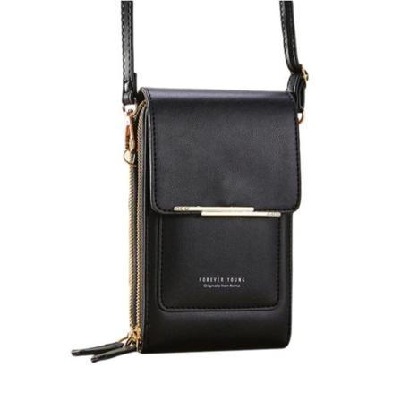 Crossbody Axelväska För Kvinnor Mobiltelefon,korthållare Plånbok Black