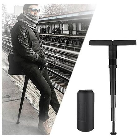 Hopfällbar ståstol, tunnelbanestol, magisk hopfällbar pall, justerbar fickpall med väska