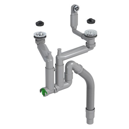 Intra Smartloc A3 Vattenlås dubbelt, Inomhusavlopp