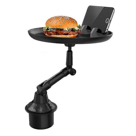 Bilmatshållare för matbricka, justerbar bilbricka, svängbar arm