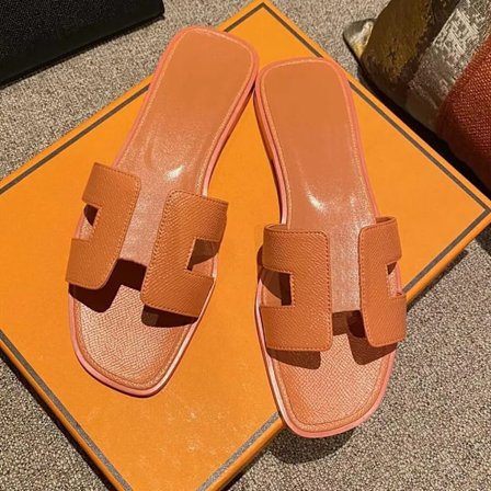 Sexede sandaler dame strandsko Klassiske flade læder slippers dame 24