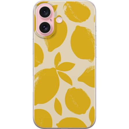 Kompatibelt Mobilskal till Apple Apple iPhone 16 Citrontryck citroner gula citrusfrukt köksmönster sommar design tapet retro stil färsk inspiration