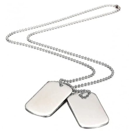 Armeijatyylinen kaksoiskoiran merkki -riipus miesten kaulakoru, Biker 70 cm palloketju