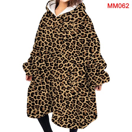 Filt Hoodie Sweatshirt Stor TV-filt Bärbar filt Super Varm Mjuk Mysig Fleece Huvtröja För Barn/Vuxen