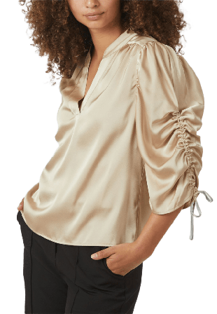 Neo Noir Alvira Drapy Satin Blouse Blusar Dam Beige 36