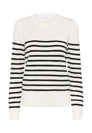 Saint Tropez MilaSZ Striped Pullover Tröjor Dam Svart XS