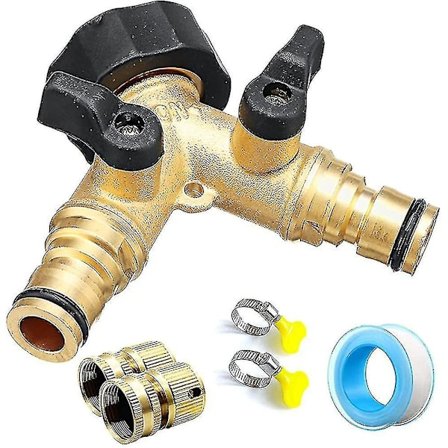 2-vejs Splitter Y Fordeler. Messing Dobbelt Indløbsslanger Til 3/4 Tommer Have