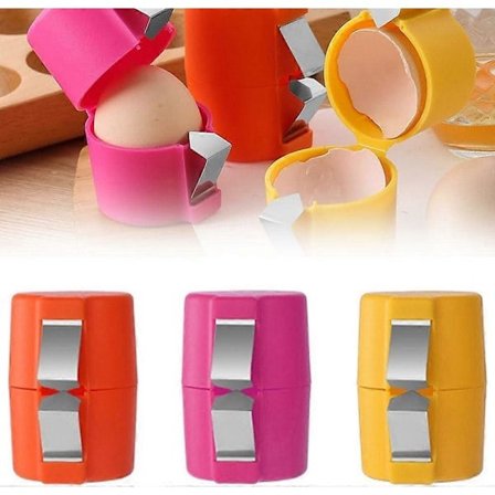 3-pakning Eggeskallåpner, 2025 Ny Egg Crusher Kompatibel med Rå Egg, Håndholdt Eggknekker Multifunksjonell Eggkutter Egg Crusher og Separator