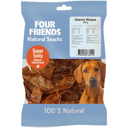 FourFriends - Hund strutsestriper 150 g - Hund - Hundegodbiter & tyggebein - Naturlig tyggebein - ZOO.no