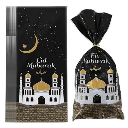 100 stk. Eid Mubarak Fest Godteposer - Muslimske Ramadan Godtegaveposer til Festgaver