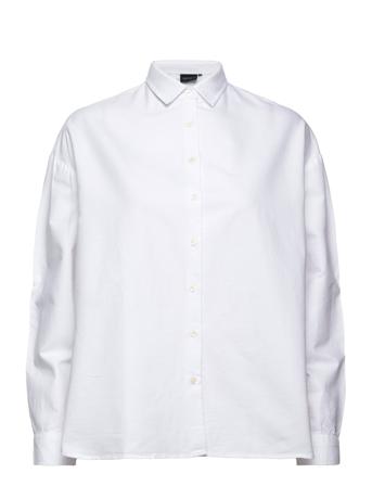 Edith Organic Cotton Oxford Shirt Långärmad Skjorta Vit Lexington Clothing