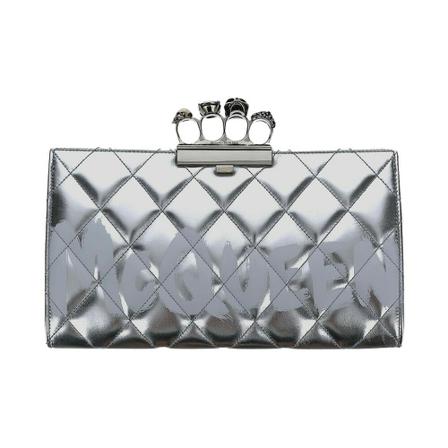 Alexander McQueen, Clutch Grijs, Dames, Maat:ONE Size