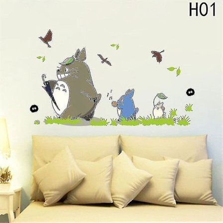 Tegneserie Animasjon Vinyl Totoro Veggklistremerker Dekorasjon Bakgrunnsbilder