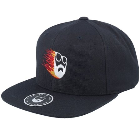 Bearded Man - Svart snapback Keps - Beard Comet Black Snapback @ Hatstore
