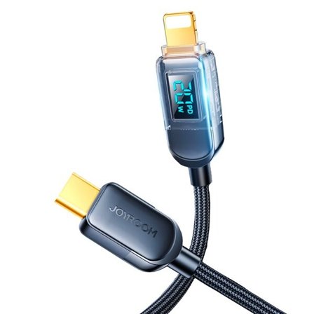 Joyroom A4 USB-C / Lightning-kabel 20W 1,2 m med display - sort