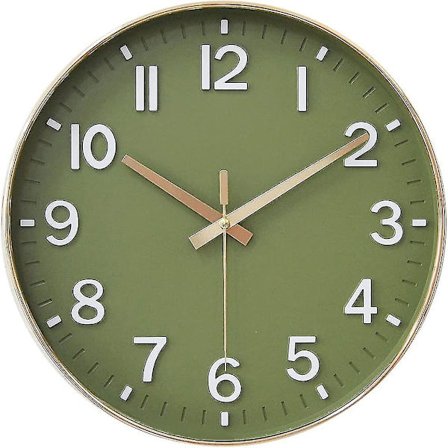 Væg Ur 12 Tommer Støjsvag Ikke Tikkende Ur Til Lmell Stue Soveværelse Køkken Kontor (Gylden)