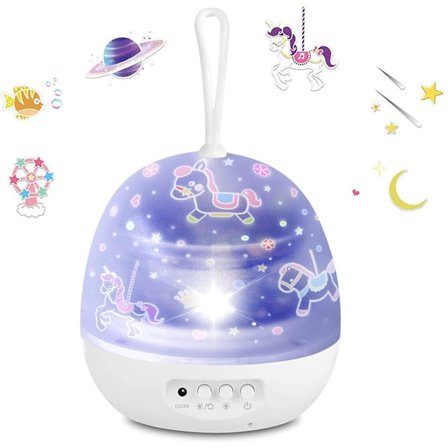 Natlys Projektor, Lydløs Stjernelys Rotaing Projektor Galaxy Projektor