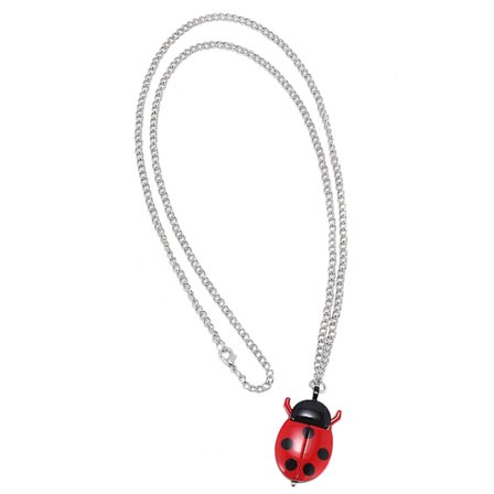 Punainen leppäkerttu kaulakoru riipus kello katsella kuuma