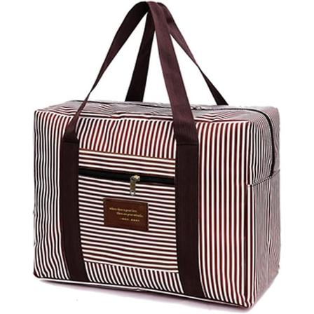 Ultralett nylon reiseveske Sammenleggbar koffert Fly vanntett oppbevaringsveske reiseveske (brun) - Perfet