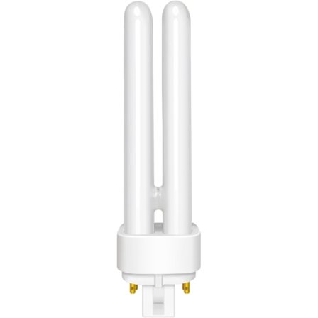 G24q-1 Kompakt lysrør 4-pinners, 13W Varmhvit 2700K, 2U Dobbeltrørs energisparende lampe, 220V, Ikke-dimbar