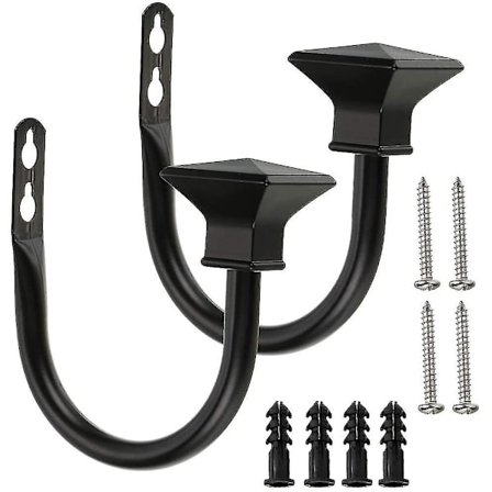 Sett med 2 Kvadratiske Dekorative Metallgardinholdere, Veggmontert