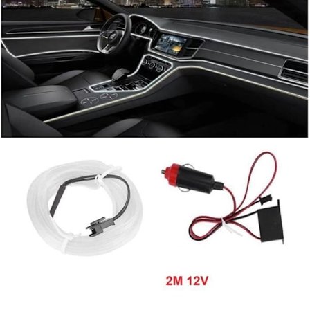 (Hvid) LED Lysbånd - 2M - Hvid - Indendørs - Fleksibel