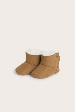 Kappahl | Miękkie botki z imitacji zamszu | Jasnobrązowy