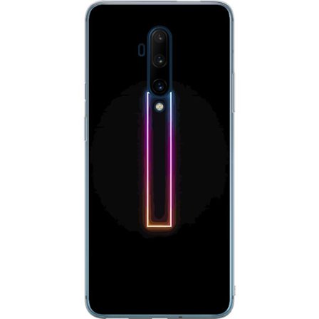 Kompatibelt Mobildeksel til OnePlus OnePlus 7T Pro Minimalistisk neonbokstav I i regnbuefarger mot mørk bakgrunn