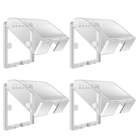 4 stk. Beskyttelsesdæksel til stikkontakt på badeværelse, vandtæt lyskontaktboks (Transparent)