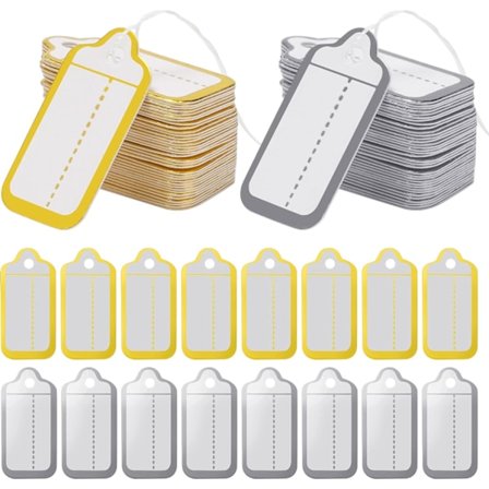 400 stk. prisskilte små prisskilte etiketter med snor til smykker