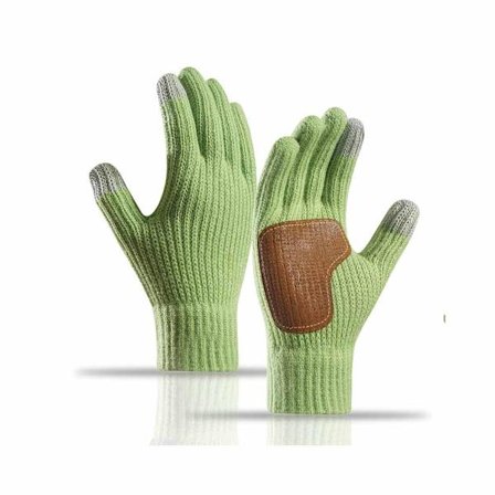 Vinter touchscreen handsker, udendørs cykelstrikhandsker, grøn