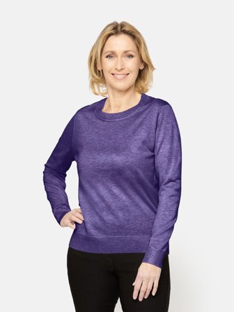 BRANDTEX - Langærmet Strik - Lilla