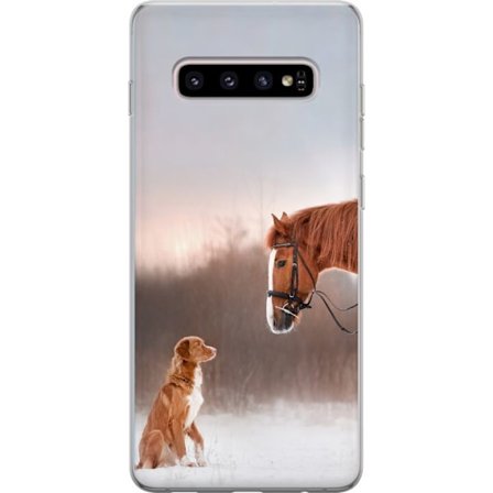 Kompatibelt Mobildeksel til Samsung Samsung Galaxy S10+ Hest & Hund