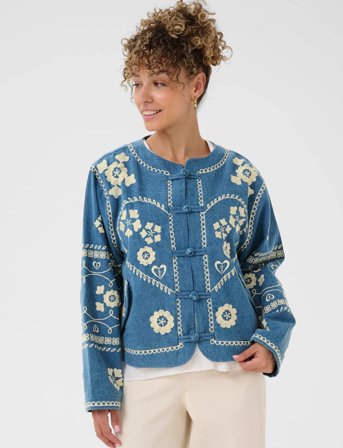 Cream Crtannie Jacket - Blue - 46