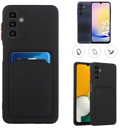 Samsung Galaxy A25 mobilcover med kortholder slot sort