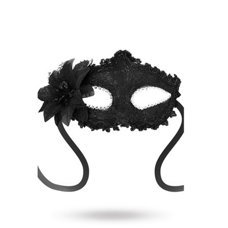 Masks Venetian Eyemask Side Flower Black - Vuxen.fi - Seksikkäitä asusteet